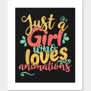 Just A Girl Who Loves Animations Gift graphic Posters and Art